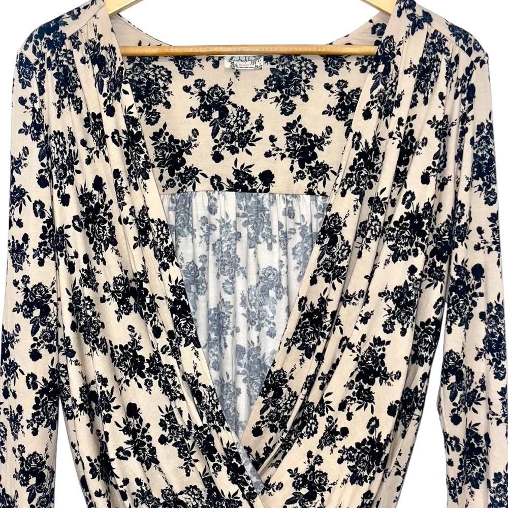 Free People Imtimately Floral Turnt Bodysuit in Ecru Combo Medium - Picture 6 of 16